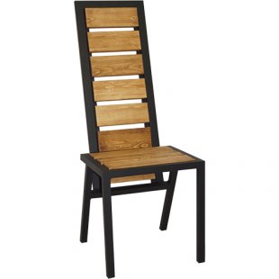 Outdoor chair Loft, (min. order 6 pcs) 450x600x1170 in, (solid pine), m/k black moire