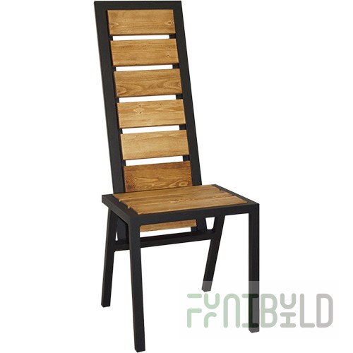Outdoor chair Loft, (min. order 6 pcs) 450x600x1170 in, (solid pine), m/k black moire