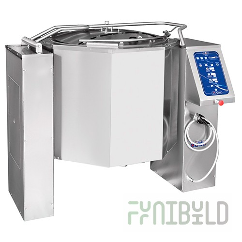 KPEM-160-OM2 food boiler with tilting mixer (160 l, 1363x950x1164 in, 120°C, steam jacket, seamless vessel