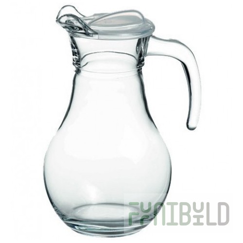Jug 1.0 l with transparent flat lid d=91 h=213 BISTRO art.43944/43944B/43944 SL/S, in pack. 6 pcs.