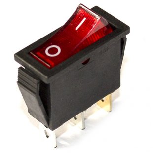 Single narrow red key switch with light (15A 250V)