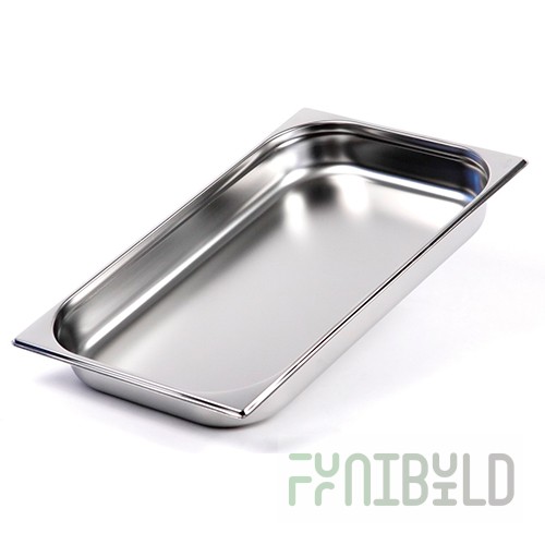 Gastronorm container without lid stainless steel GN-1/1 depth 65 (without lid and handles, 530x325x65 in, all stainless steel)