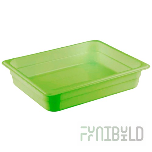 Gastronorm container without lid p/p GN 1/2, H-65, 325x265x65mm, (plastic, green), 422107409 in pack. 14 pcs.