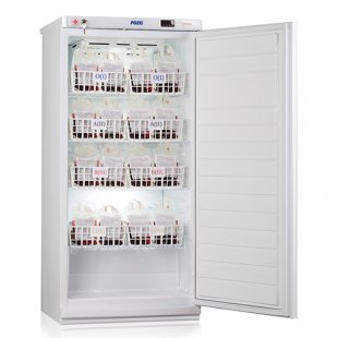 Refrigerator for blood storage V=250l, HK-250-1 (+2...+6C, 607x600x1300 in) with metal door and lock