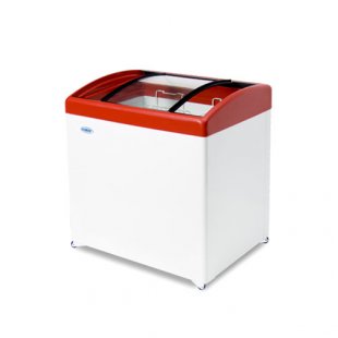 Chest freezer V=226l, MLG-250 -18...-25,804x604x790mm, red lid, bent glass (2 baskets)