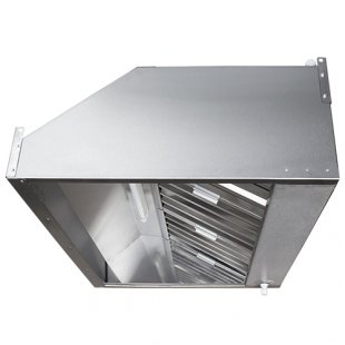 Wall-mounted exhaust hood with grease-catching labyrinth filter, electric fan and lighting ZVE-P14/08 1400x800x350mm