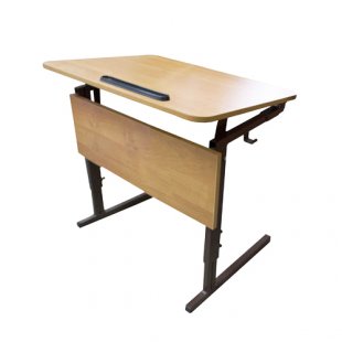 Student desk 1-seater adjustable height and tabletop tilt 0-16* 4-6 degrees height, 600x500x640(700,760)mm art. SURN-1.2 (BEEK)