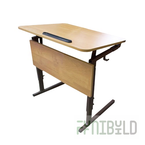 Student desk 1-seater adjustable height and tabletop tilt 0-16* 4-6 degrees height, 600x500x640(700,760)mm art. SURN-1.2 (BEEK)