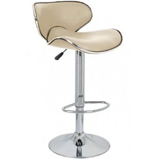 Bar stool with soft backrest SATURN, SRP (eco-leather) art. WX-2356 (beige)