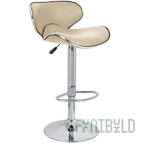 Bar stool with soft backrest SATURN, SRP (eco-leather) art. WX-2356 (beige)