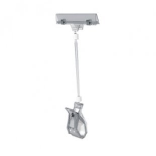 Price tag holder on a universal clip with a wide clamp on a 100mm leg, art. FX-CLAMP 100