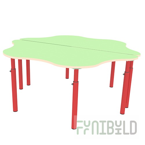 Children's table adjustable in height 1-3 degrees.