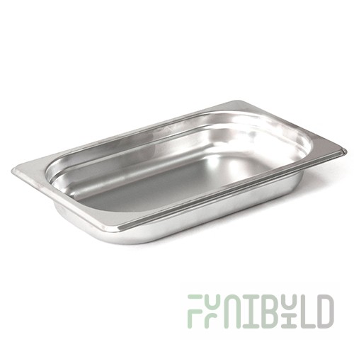 Gastronorm container without lid stainless steel GN-1/4 depth 40, 1.1 l. (265x162x40 in)