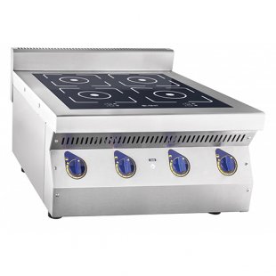 Induction cooker KIP-47N (700x750x475mm, tabletop, 4 conf, 6mm glass fiber, BOOST mode, 7 kW, 400V)