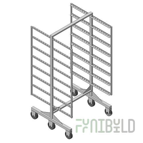 Euroframe (trolley) sausage H-shaped (1030x1010x2000 in, 8 rows)