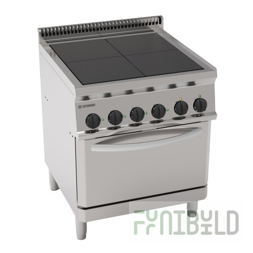 Electric stove 4 burners 700 series TECNOINOX PFU70V7 616097 (700x700x850 in, 15 kW, 380V)