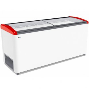 Chest freezer V=640 l GELLAR FG 775 E red (1810x650x860 in, -12…-25C, 8 baskets, wheels, lock)