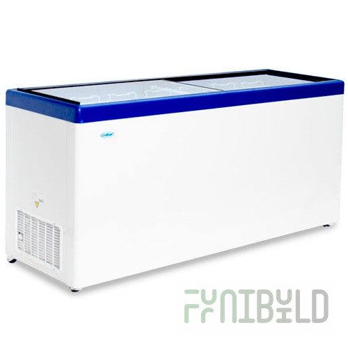 Chest freezer V=589l, MLP-700 -18...-25 1804x604x790mm, red, glass lid (7 baskets)