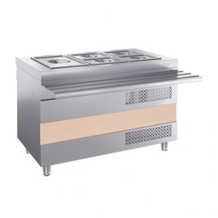 Cooled table OS-1200-02 (1200x700(1015*)x880±20 in, 0.4 kW, 220 V, gastronomic bath)