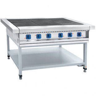 Electric stove 6-burner without oven EP-6P (on a painted stand) (1265 (1475) x850 x860 in, 18 kW, 220/380 V)