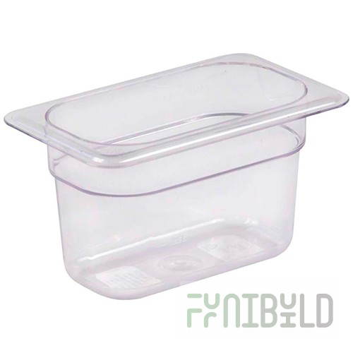 Gastronorm container without lid polycarb. GN 1/9, H-100, 176x108x100mm