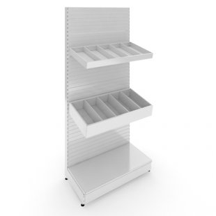 Pastry rack 1000x600x1900mm, shelves: base 500mm + 2 pastry shelves, solid back wall, plinth