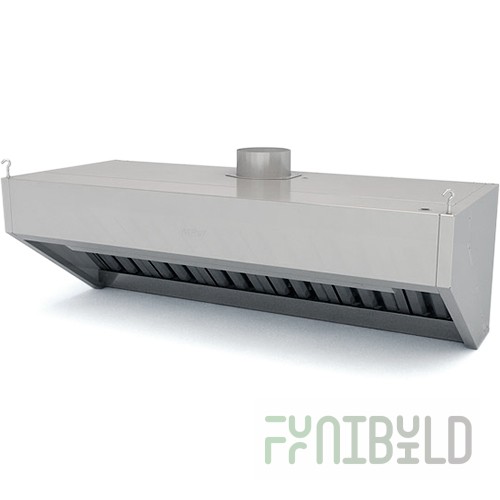 Ventilation hood ZVN-2/700/1600 (1620x800x505), stainless steel, exhaust, collapsible