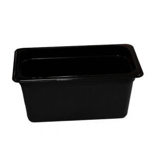 Gastronorm container without lid p/p GN 1/4, H-150, 265x162x150mm, (plastic, black), in pack. 16 pcs. 422101713