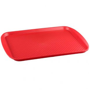 Plastic rectangular tray 420x300x20 in (red) art. 422106704, in pack. 16 pcs.