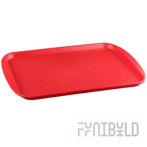Plastic rectangular tray 420x300x20 in (red) art. 422106704, in pack. 16 pcs.
