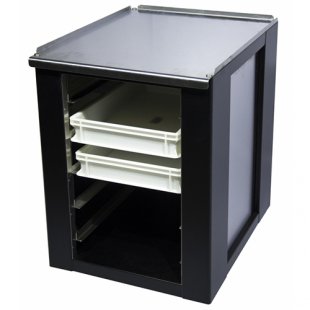 Pizza press stand (stainless steel) art. 22215 (460x650x810mm, 4 guides for GN 1/1 baking trays)