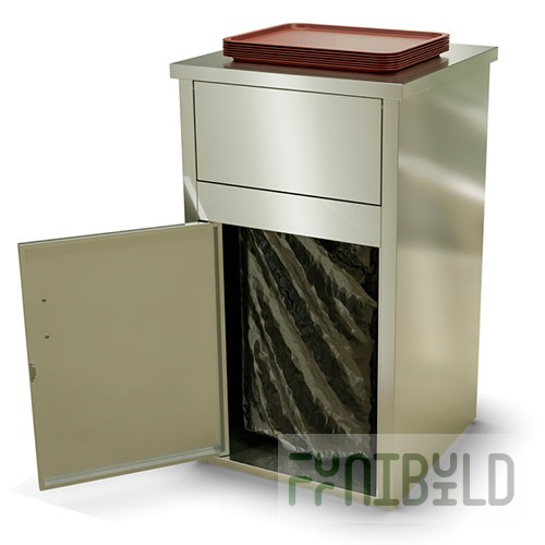 Food court bin UF-610/220 (610x610x1065mm, max. capacity 430x520x640mm, 220l)