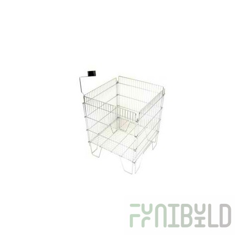 Basket for sales WS066Z (610x610x850mm, zinc, price tag holder)