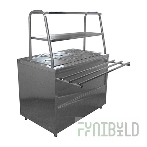 Steam bain-marie for 2 dishes, 6 gastr. Lira-Profi Eco (MEP-2B-P/LPE) (1120x705(1030)x1482mm, 2 kW, 220 V)