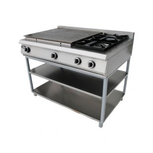Gas stove without oven with solid surface (on stand) F6ZhTLSPG (p) (2+2) (800x1180x900 in, 220V, 22 kW)