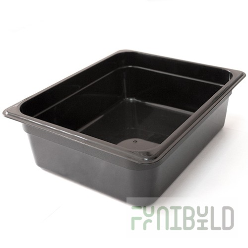 Gastronorm container without lid p/p GN 1/2, H-100, 325x265x100mm, (plastic, black) 422100613 in pack. 12 pcs.