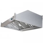 Wall-mounted exhaust hood with grease-catching labyrinth filter, electric fan and lighting ZVE-P10/09 1000x900x350mm