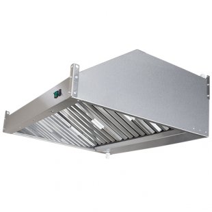 Wall-mounted exhaust hood with grease-catching labyrinth filter, electric fan and lighting ZVE-P10/09 1000x900x350mm