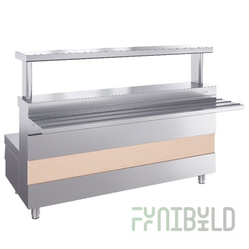 Bain-marie for 1-courses, 3-conf. M1-3.1500-02-O (1500x700 (1015*) x880 ± 20 in, 6.02 kW, 220 V *with voltage)