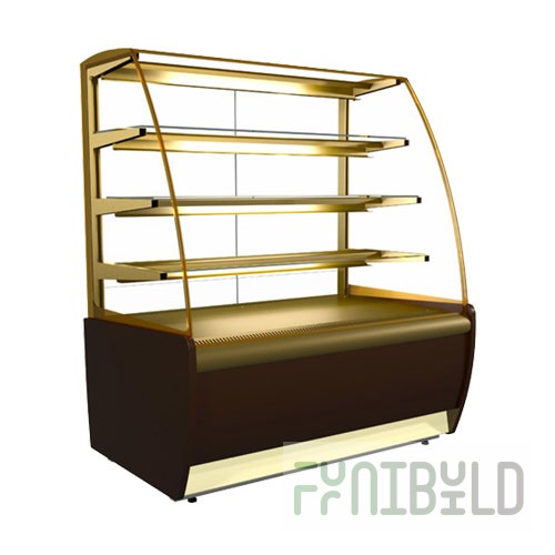 Medium-temperature display case. 1300x700x1280mm, K70 VV 1.3-1 (VHSv - 1.3d Carboma Lux), +0...+7C, 3 shelves