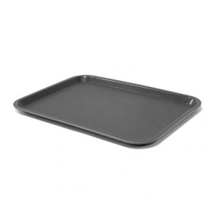Plastic rectangular tray 400x300x20mm (black) with anti-slip surface, pack of 50 pcs.