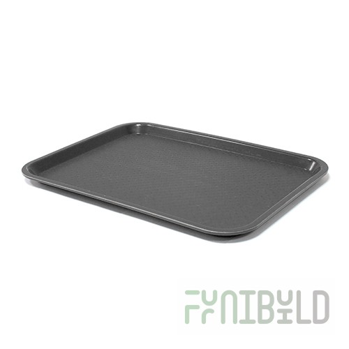 Plastic rectangular tray 400x300x20mm (black) with anti-slip surface, pack of 50 pcs.