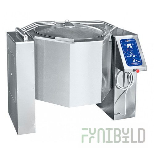 Tilting food boiler KPEM-160 O without mixer (160 l, 120°C, steam jacket, programmable control)