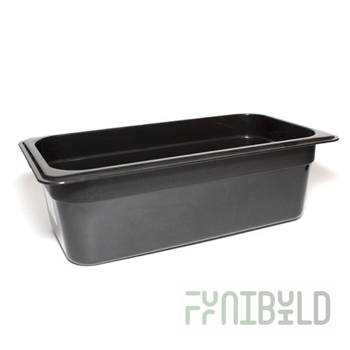 Gastronorm container without lid p/p GN 1/3, H-100, 325x176x100mm, (plastic, black), in pack. 18/6 pcs. 422101113