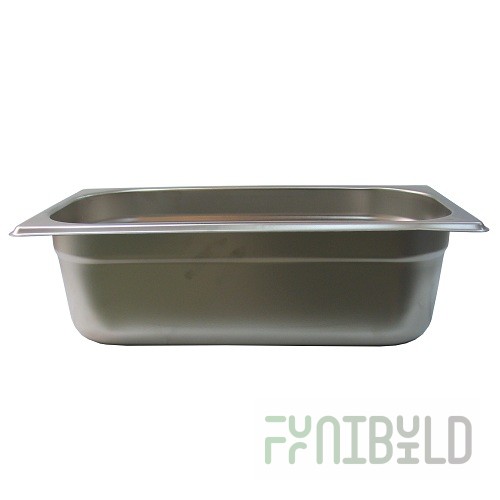 Gastronorm container without lid stainless steel GN-1/4 depth 100, 2.3 l. (265x162x100 in.), in pack. 10/20 pcs.