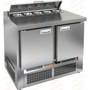Salad table Hicold SLE2-11GN (1/6) with roof. (1000x700x850mm, +2...+10 °C)