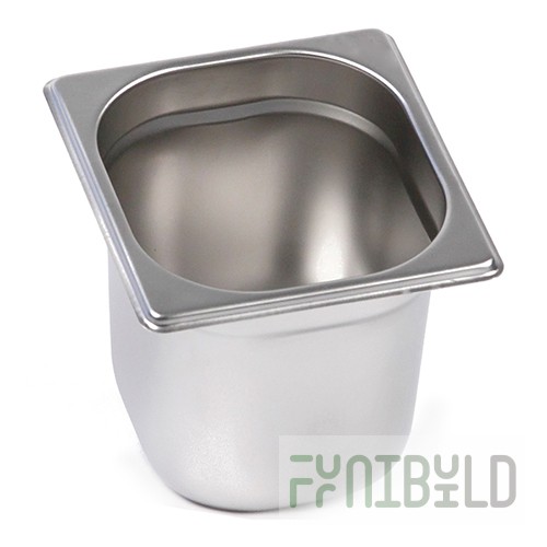 Gastronorm container without lid stainless steel GN-1/6 depth 150, (176x162x150 in)