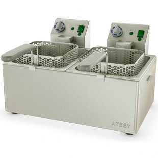 Electric tabletop deep fryer 2 containers PANDA-EURO-2X1/2 (562x568x342, 2x13l, 2x4 kW, 220V)