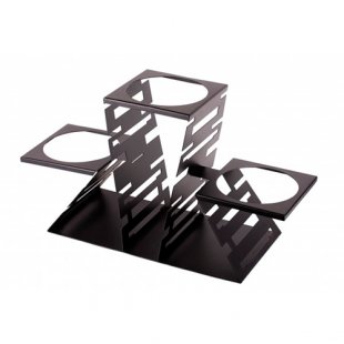 Buffet slide for 3 plates, black, art. 00432