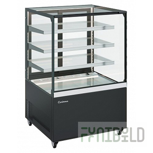 Medium-temperature display case, 1200x850x1300 (1350) in, KS84-130 VV 1.2-1 black +2...+10C